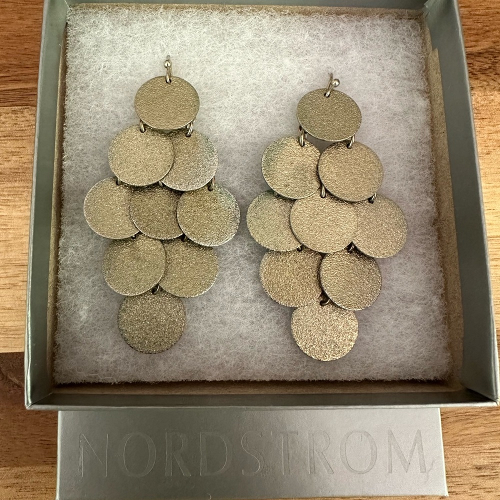 Nordstrom brand fish scale chandelier earrings